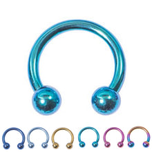 Load image into Gallery viewer, 1.2mm Circular barbells - anodised titanium