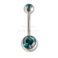 Load image into Gallery viewer, Double Gem Titanium Belly Bars | Hypoallergenic Belly Piercing Jewelry