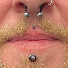 Load image into Gallery viewer, Initial Piercing - Labret bar Crystal