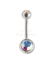 Load image into Gallery viewer, Double Gem Titanium Belly Bars | Hypoallergenic Belly Piercing Jewelry