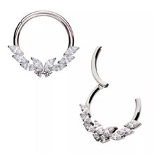 Load image into Gallery viewer, Initial Piercing - Butterfly marquise crystal hinged ring