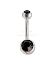 Load image into Gallery viewer, Double Gem Titanium Belly Bars | Hypoallergenic Belly Piercing Jewelry