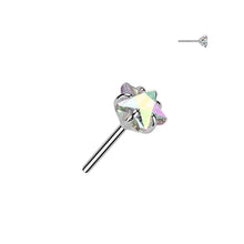 Load image into Gallery viewer, Implant Grade Titanium Threadless Push In Prong Set Star CZ Labret