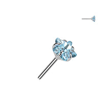 Load image into Gallery viewer, Implant Grade Titanium Threadless Push In Prong Set Star CZ Labret