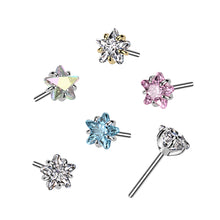 Load image into Gallery viewer, Implant Grade Titanium Threadless Push In Prong Set Star CZ Labret