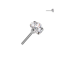 Load image into Gallery viewer, Implant Grade Titanium Threadless Push In Prong Set Heart CZ Labret