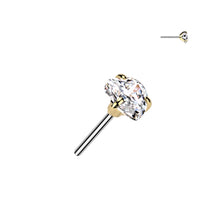 Load image into Gallery viewer, Implant Grade Titanium Threadless Push In Prong Set Heart CZ Labret