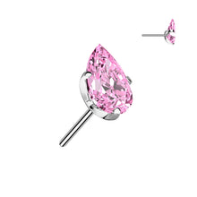 Load image into Gallery viewer, Implant Grade Titanium Threadless Push In Prong Set Teardrop CZ Labret