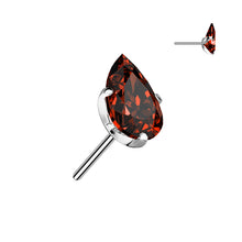 Load image into Gallery viewer, Implant Grade Titanium Threadless Push In Prong Set Teardrop CZ Labret