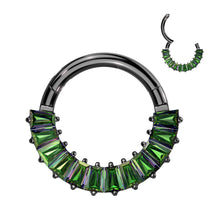 Load image into Gallery viewer, Pronged Baguette CZ Hinged Ring