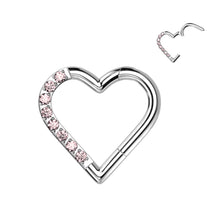 Load image into Gallery viewer, Titanium Hinged Daith Hearts