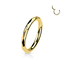 Load image into Gallery viewer, Implant Grade Titanium Hinged Segment Hoop Ring With Faceted Side 1.2x10mm
