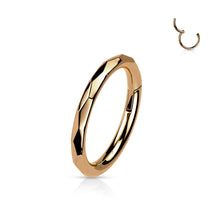 Load image into Gallery viewer, Implant Grade Titanium Hinged Segment Hoop Ring With Faceted Side 1.2x10mm