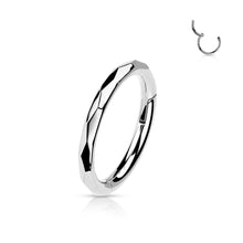 Load image into Gallery viewer, Implant Grade Titanium Hinged Segment Hoop Ring With Faceted Side 1.2x10mm