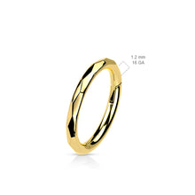 Load image into Gallery viewer, Implant Grade Titanium Hinged Segment Hoop Ring With Faceted Side 1.2x10mm