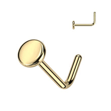 Load image into Gallery viewer, Implant Grade Titanium L Bend Nose Ring With Flat Disc Top
