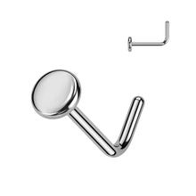 Load image into Gallery viewer, Implant Grade Titanium L Bend Nose Ring With Flat Disc Top