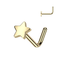 Load image into Gallery viewer, Implant Grade Titanium L Bend Nose Ring With Flat Star Top