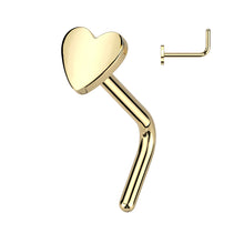 Load image into Gallery viewer, Implant Grade Titanium L Bend Nose Ring With Flat Heart Top