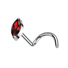 Load image into Gallery viewer, Nose Screw - Titanium claw set Cz Marquise Gem
