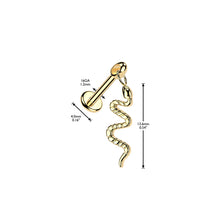Load image into Gallery viewer, Hidden Helix Labret With Snake Dangle 1.2x6mm