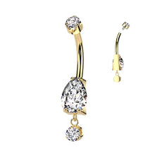 Load image into Gallery viewer, Titanium Claw Set Drop Belly Bar | Internally Threaded Navel Ring