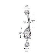 Load image into Gallery viewer, Titanium Claw Set Drop Belly Bar | Internally Threaded Navel Ring