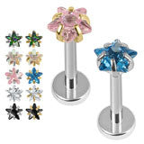 Load image into Gallery viewer, Ti labret - Internal thread assorted star