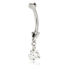 Load image into Gallery viewer, Crystal Floating Titanium Belly Bar | Hypoallergenic Navel Piercing Jewelry