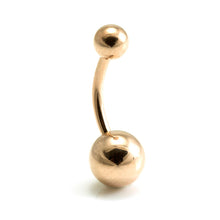 Load image into Gallery viewer, Rose Gold & Black Titanium Plain Belly Bars | Hypoallergenic Navel Jewelry