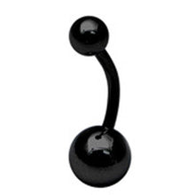 Load image into Gallery viewer, Rose Gold & Black Titanium Plain Belly Bars | Hypoallergenic Navel Jewelry