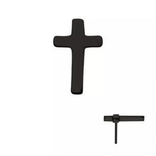 Load image into Gallery viewer, Initial Piercing - Black Cross push fit Titanium Labret Invictus