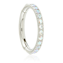 Load image into Gallery viewer, Titanium Hinged Ring - 1.2x6,8mm Crystals