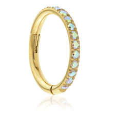 Load image into Gallery viewer, Rose, Rainbow or HP Pave titanium Conch Rings 1.2x10 or 12mm