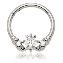 Load image into Gallery viewer, Hinged ring - Claddagh Design