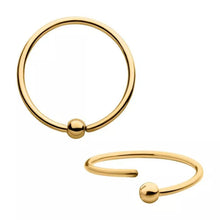 Load image into Gallery viewer, Nose ring - High Polish or 24kt gold plated Twist to fit