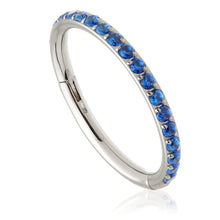 Load image into Gallery viewer, Titanium Hinged Ring - 1.2x6,8mm Crystals
