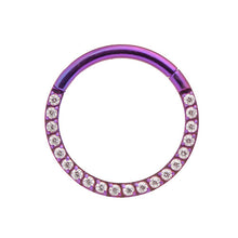 Load image into Gallery viewer, Titanium septum/daith ring with clear crystals