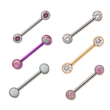 Load image into Gallery viewer, Initial Piercing - Nipple with push fit forward facing crystals