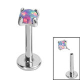 Load image into Gallery viewer, Initial Piercing - Push fit synthetic opal claw set stud