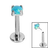 Load image into Gallery viewer, Initial Piercing - Push fit synthetic opal claw set stud