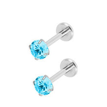 Load image into Gallery viewer, Initial Piercing - Titanium earring labrets Claw-set Crystals