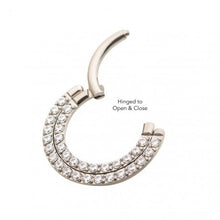 Load image into Gallery viewer, Initial Piercing - Multi gem High polish or 24k Gold plate hinged ring