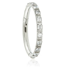 Load image into Gallery viewer, Initial Piercing - Hinged blaze crystals, High Polish, rose or Gold Pvd