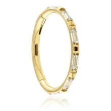 Load image into Gallery viewer, Initial Piercing - Hinged 'Baguettes' Ring, High Polish, Rose or Gold pvd