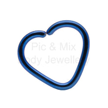 Load image into Gallery viewer, Titanium Daith Heart 1.2x10mm - assorted colours