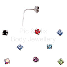 Load image into Gallery viewer, Sterling Silver Square nose stud