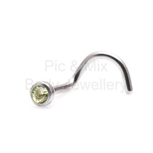 Load image into Gallery viewer, Initial Piercing - Assorted Crystal Nose Screw
