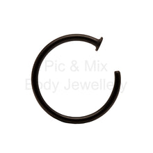 Load image into Gallery viewer, Anodised titanium or black open rings 0.8 x 7,8 or 9mm