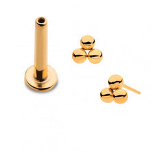 Load image into Gallery viewer, Initial Piercing - 24k gold plated Trinity Labret